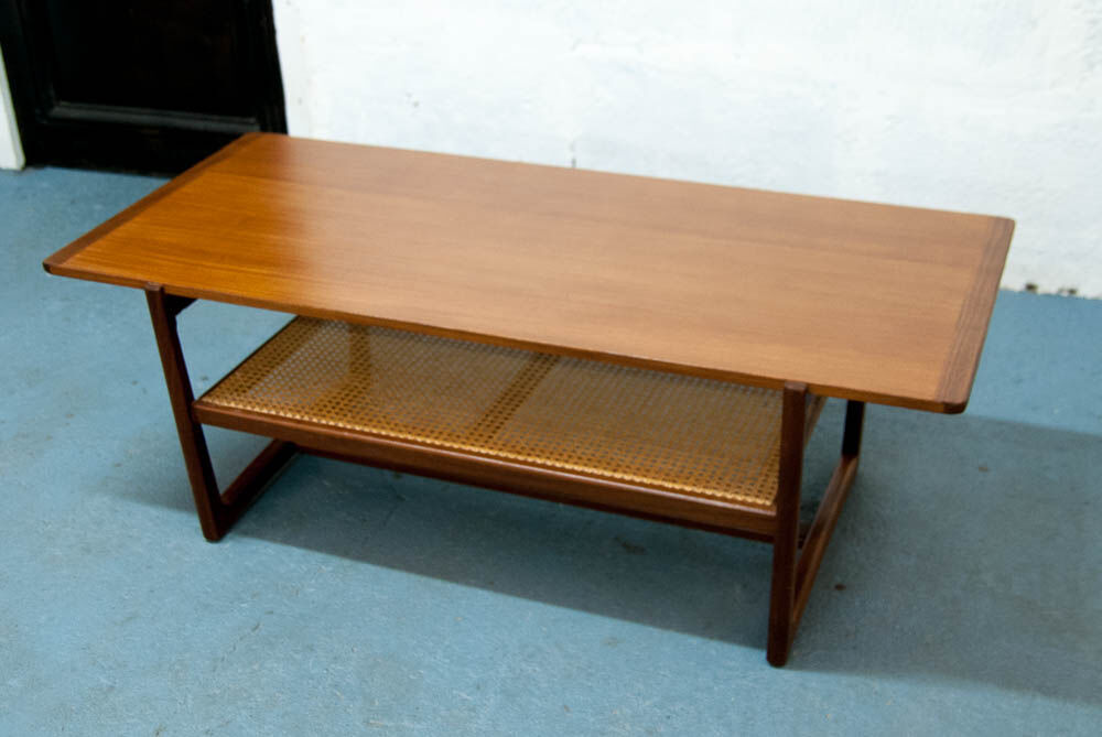 Coffee table teck & caning