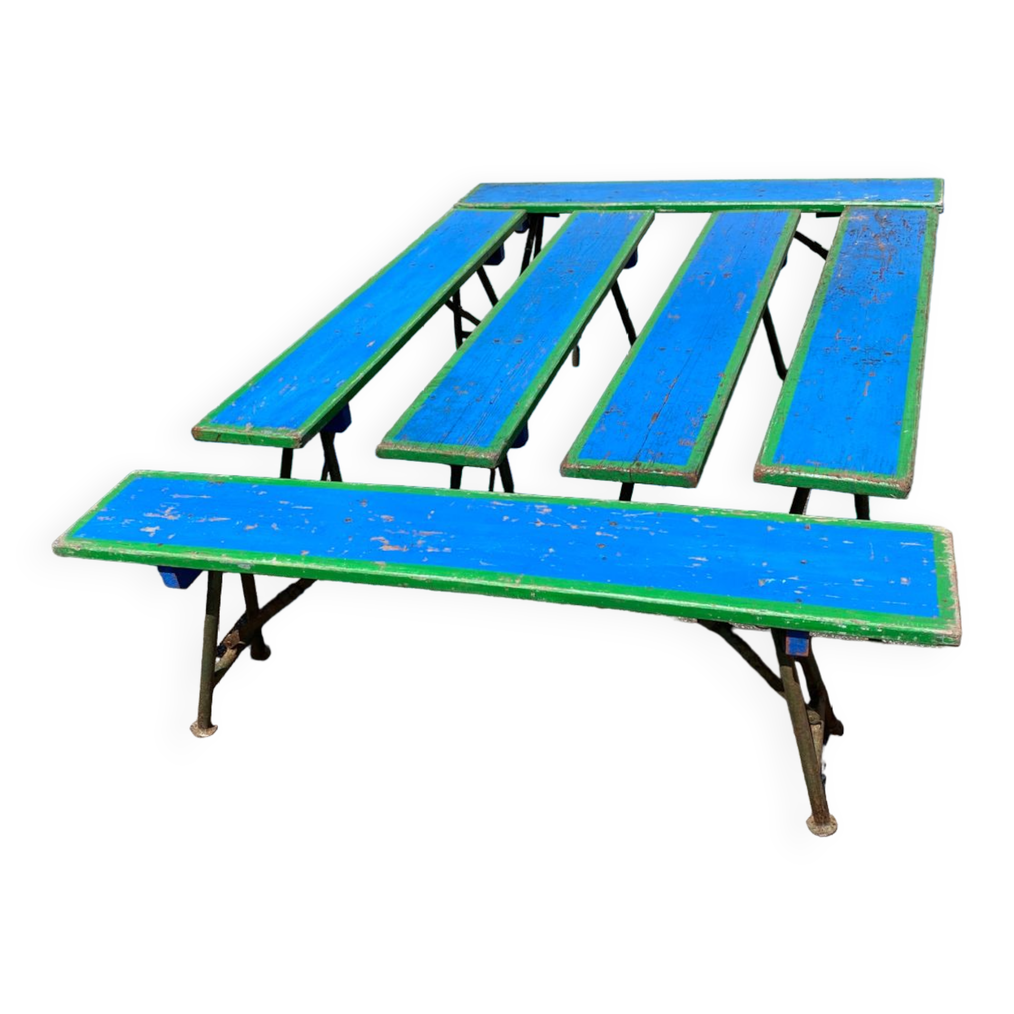 Set of 6 fairground benches