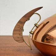 Metal and teak teapot from the mid-century, 1960s.