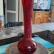 Vase soliflore en verre soufflé rouge ruby