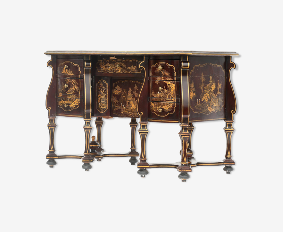 Bureau Mazarin en bois laqué Style Louis XIV