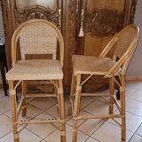 Vintage rattan bar stools