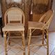 Tabourets de bar rotin vintage