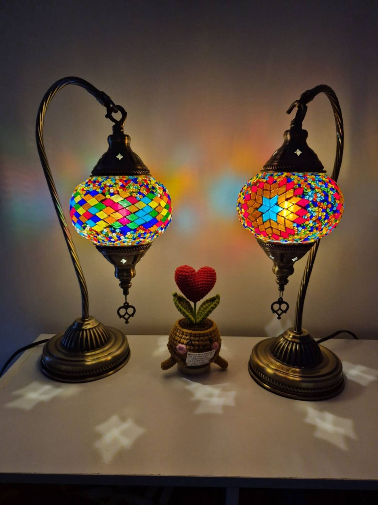 Duo de lampe mosaïque turque