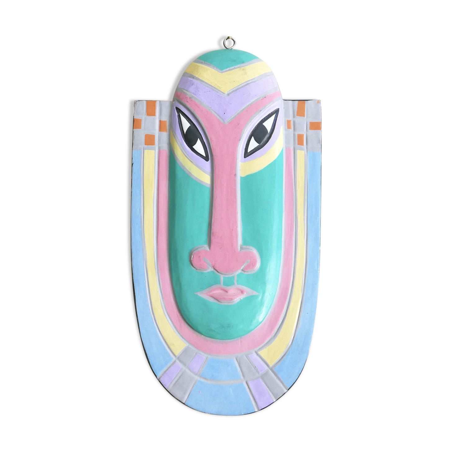 Wooden ethnic wall mask, 80s