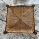 Vintage Wooden Stool with Woven Seat #D502