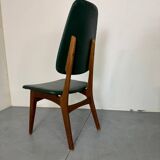 Chaises de salle à manger vintage en teck à dossier haut, design danois norvégien Bruk Sorheim