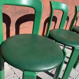 6 Bruno Rey Kush & co Green Stackable Chairs Circa 1970