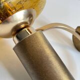 Vintage bubble glass brass applique