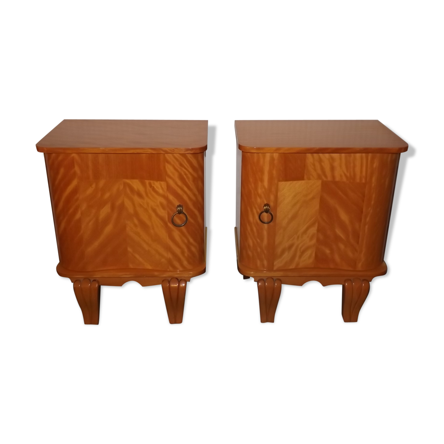 Pair of bedside lemon tree and brass