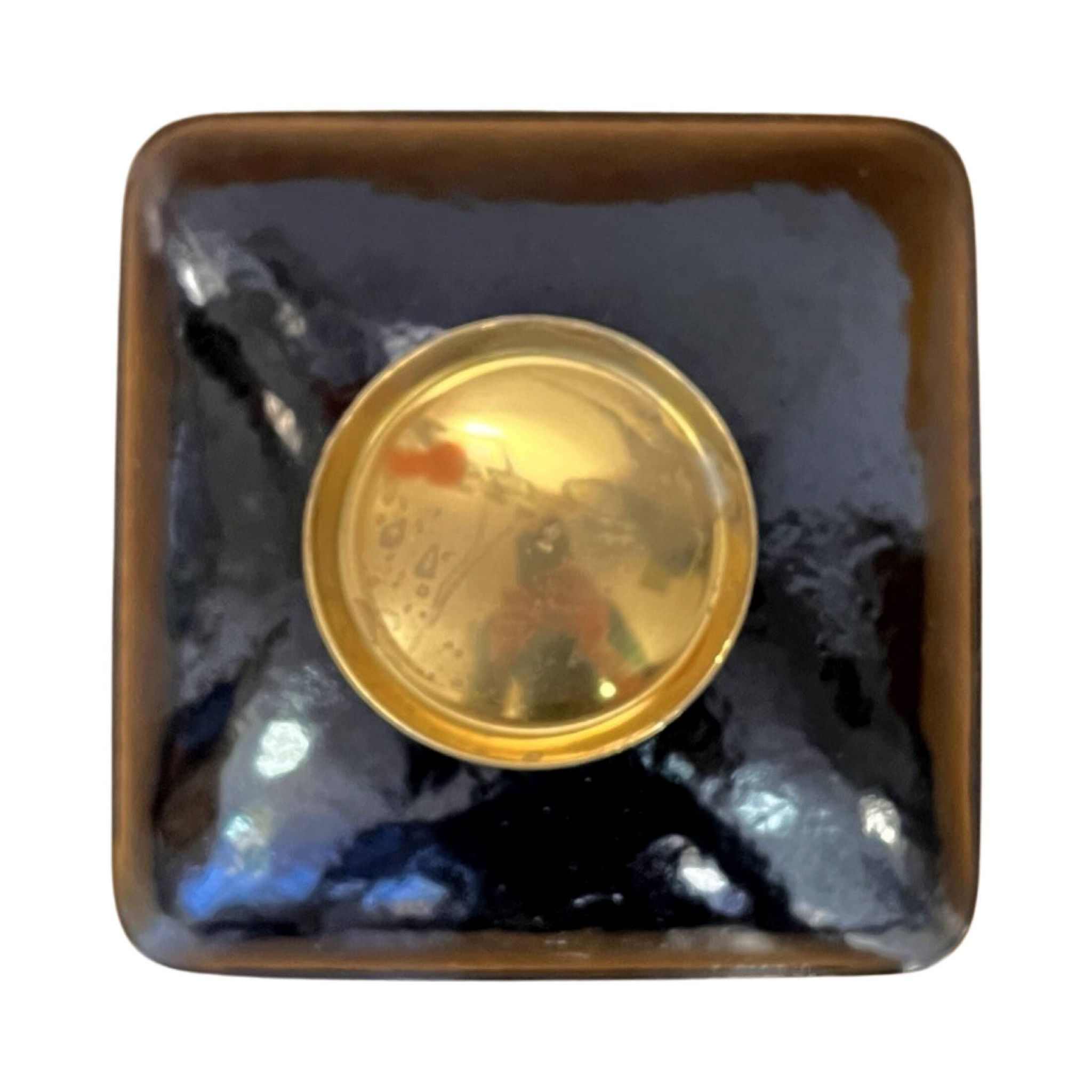 Enameled copper bowl plate, Germany, 1960s.