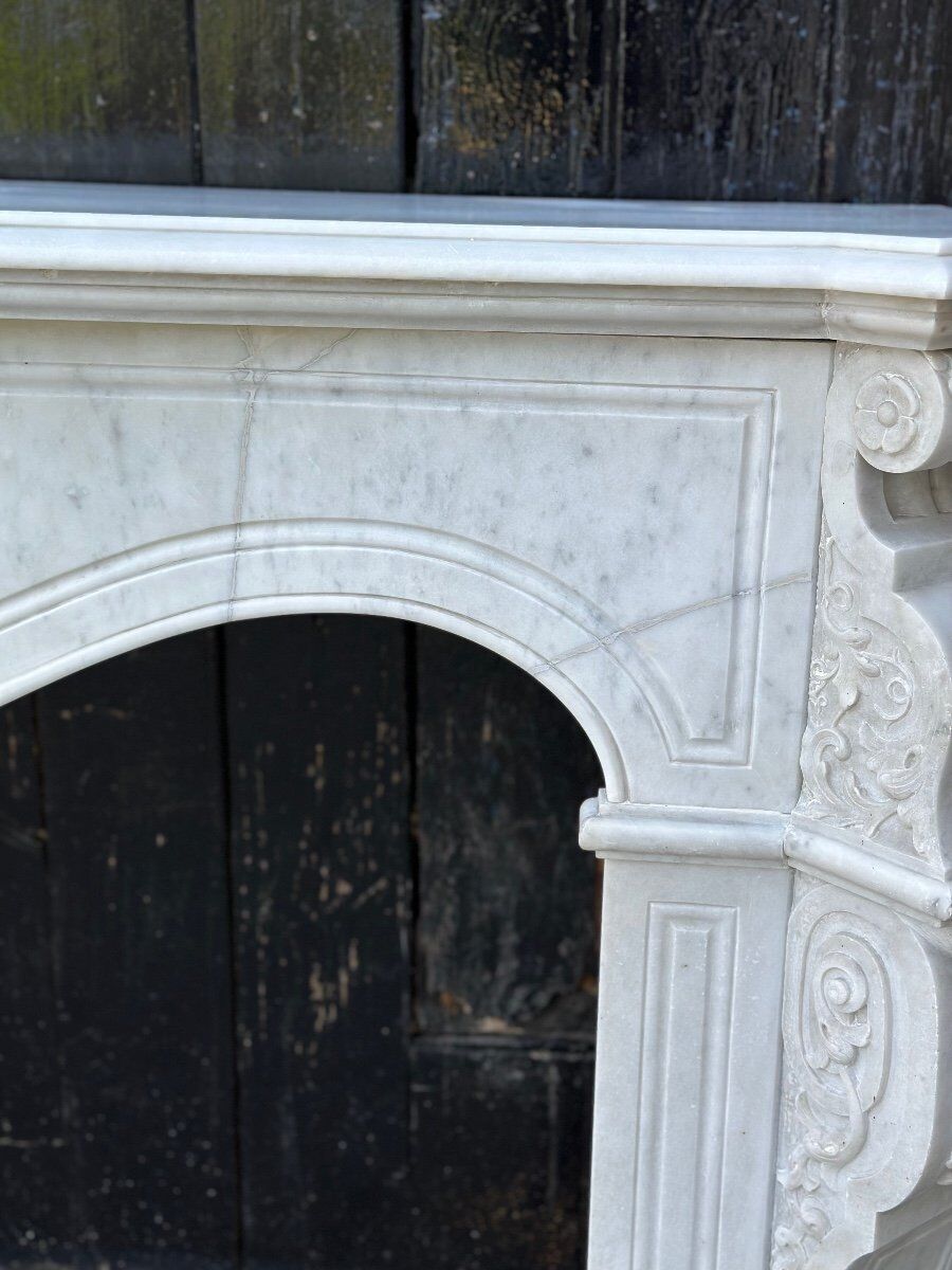 Napoleon III fireplace in Carrara marble, circa 1880