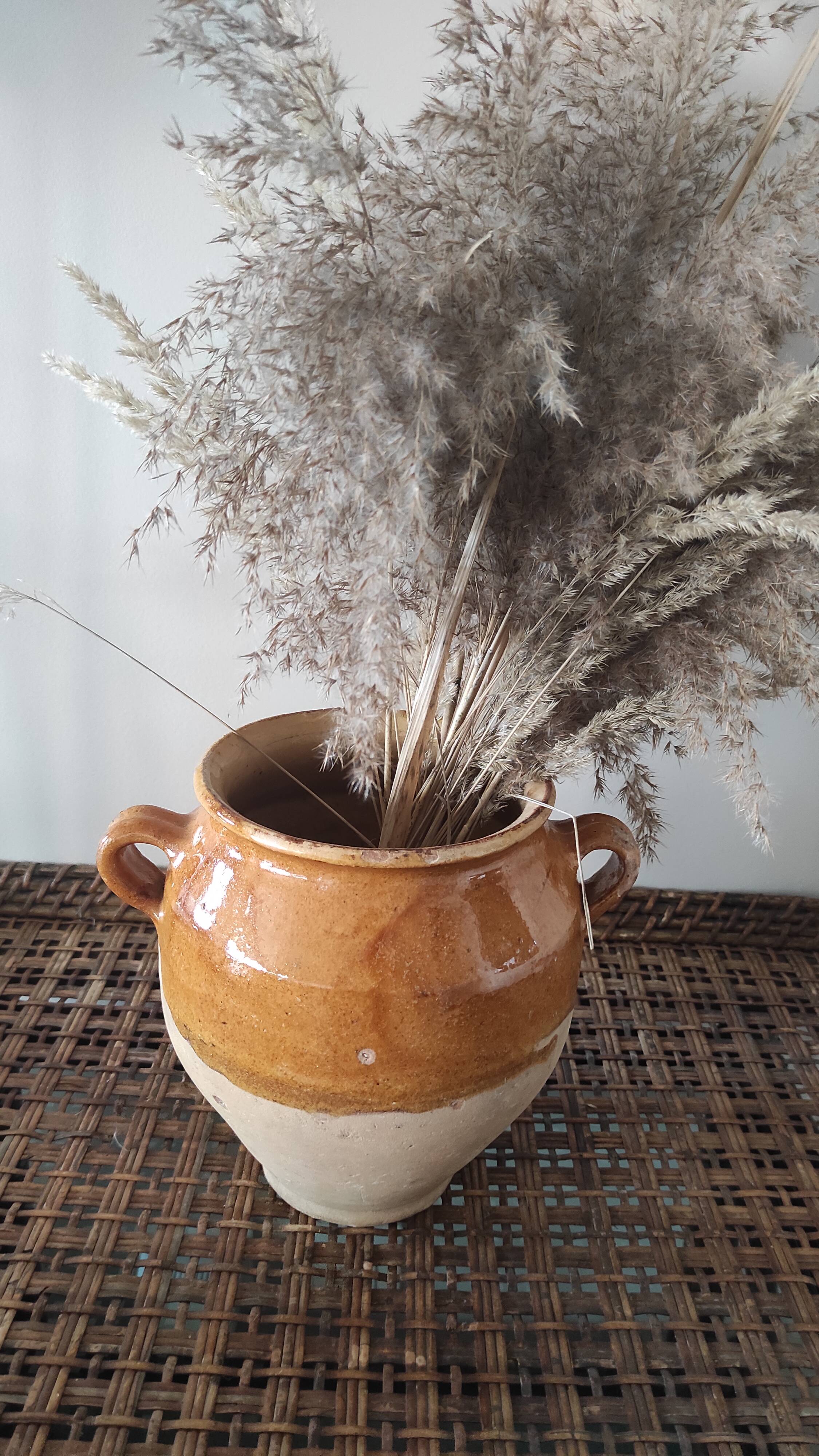 Yellow stoneware confit pot