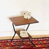 Wood and metal side table