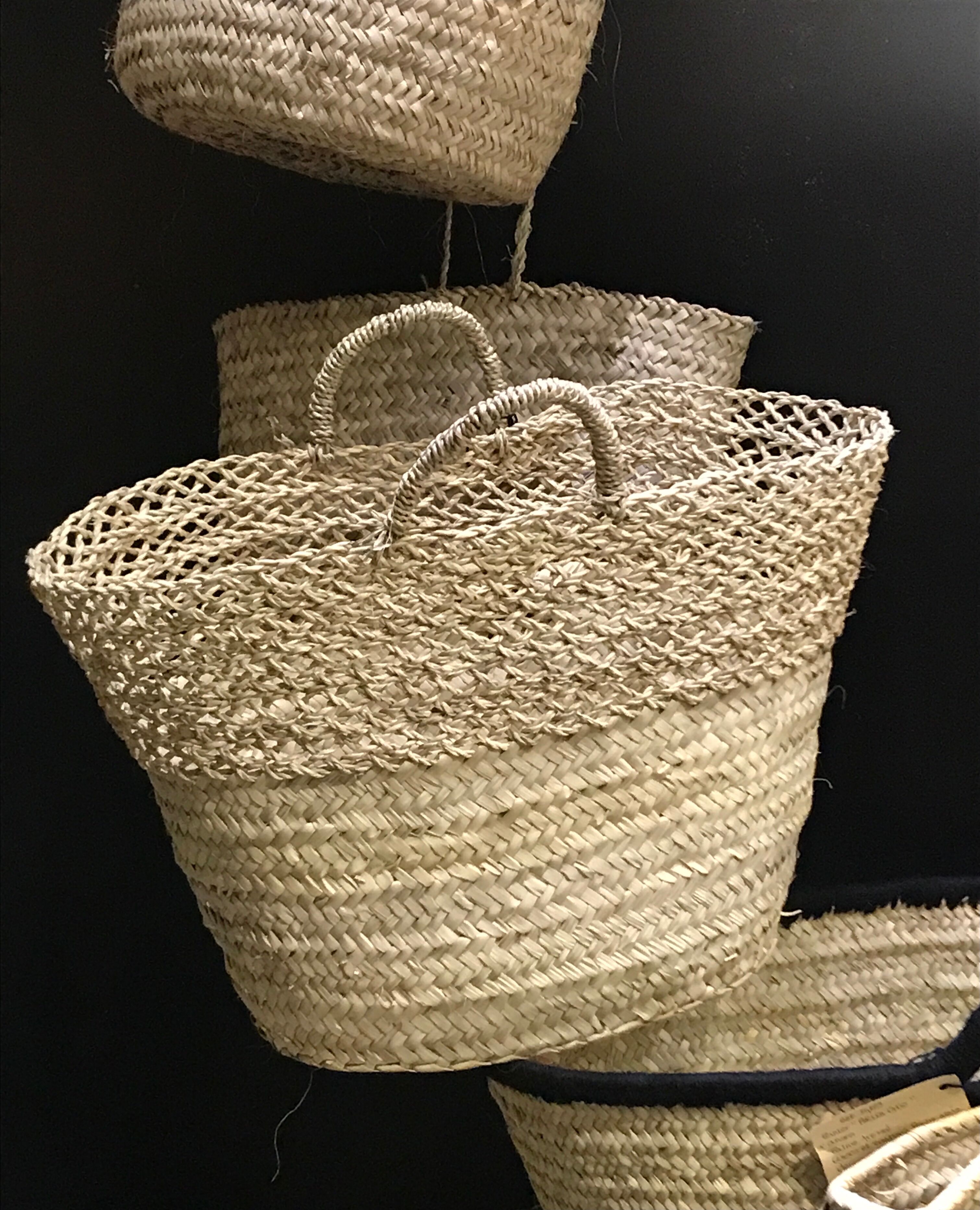 Openwork wicker basket