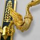 Paire Appliques Dorée Bronze Massif Style Empire Deux Lumières  Lucien Gau