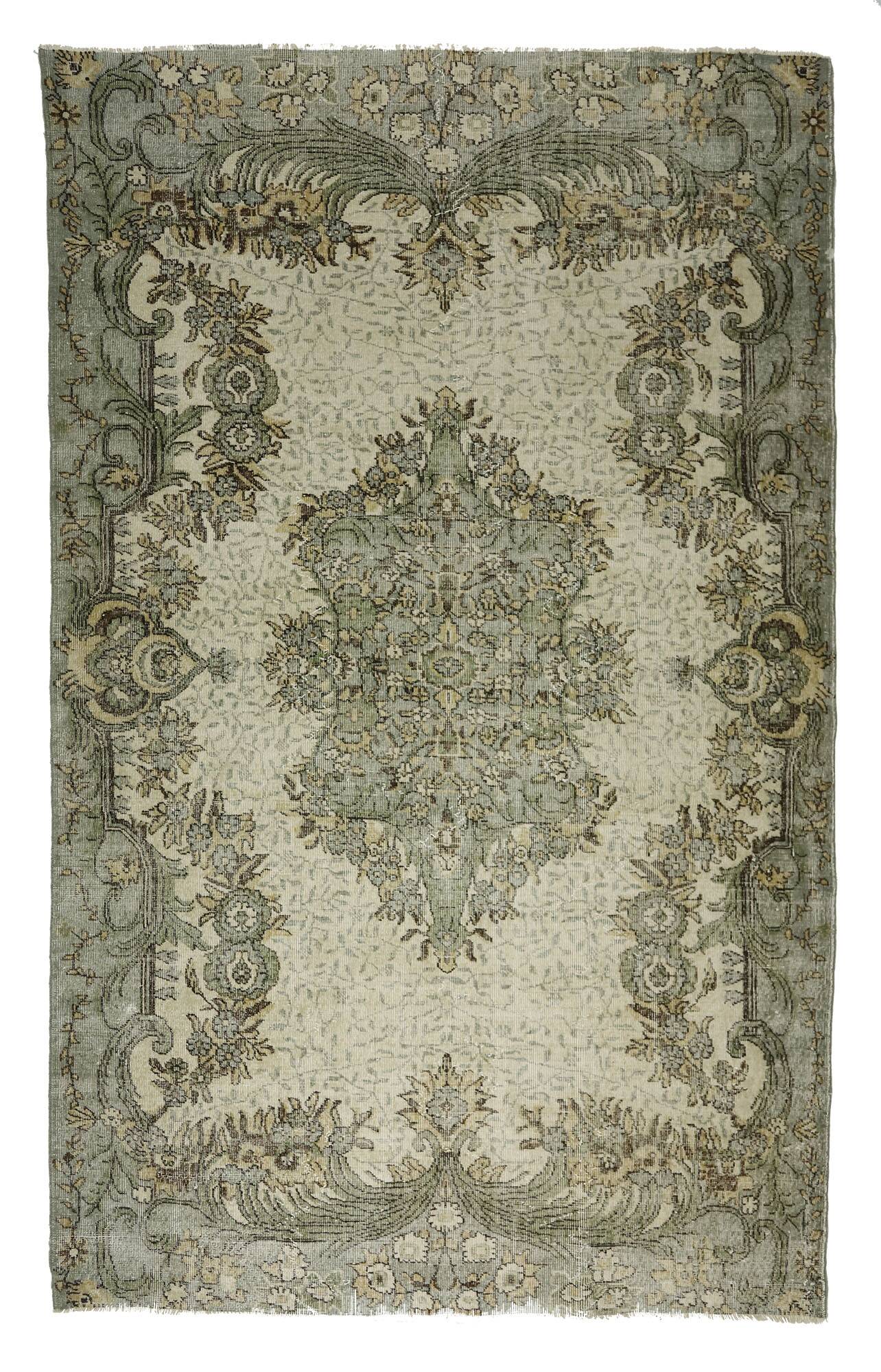 Grand Tapis Oushak Vintage à Motifs Orientaux – Laine 100 % – 311 × 200 cm