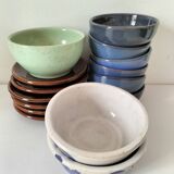 Vintage blue bowl mix & match set – country breakfast spirit