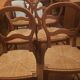 Set of 6 Louis-Philippe style chairs with a banded backrest.