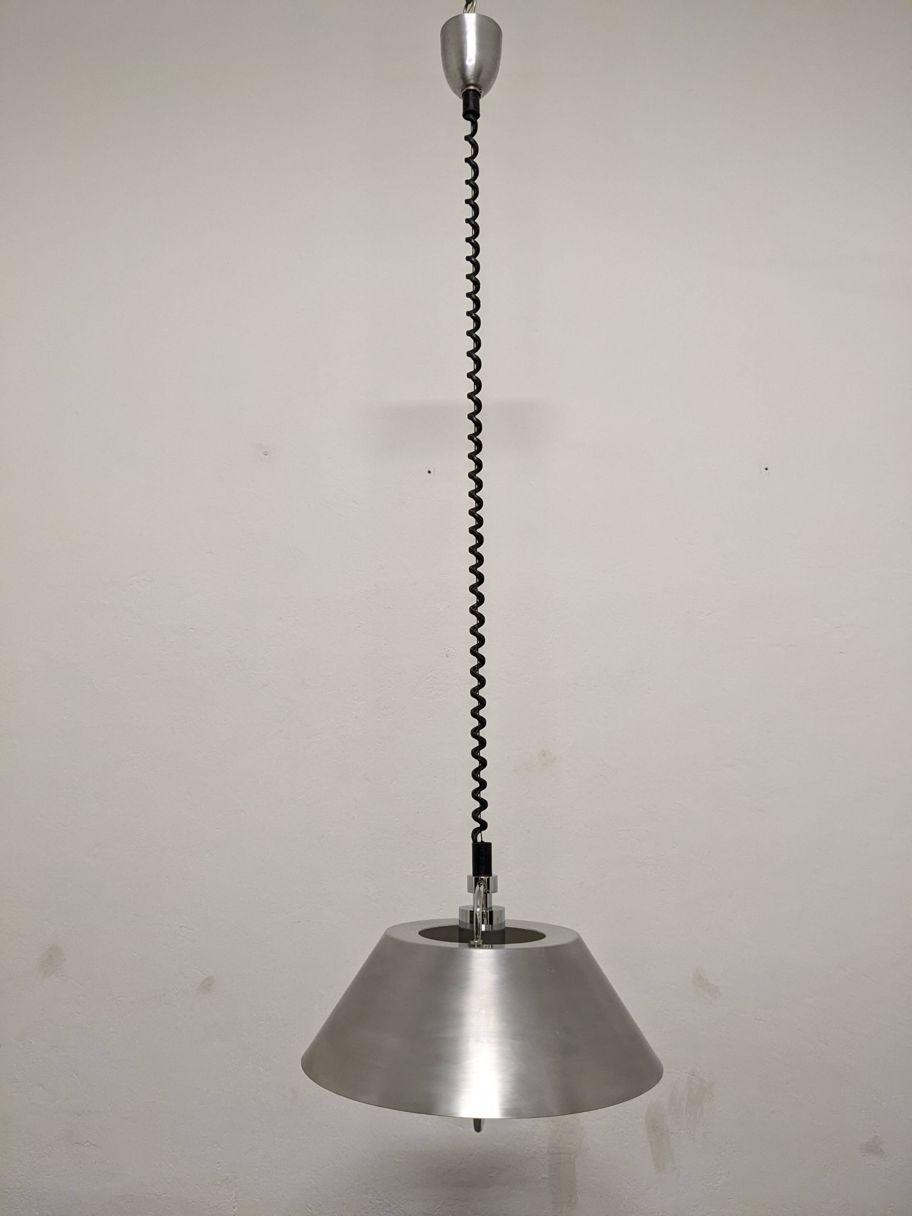 Adjustable Space Age suspension in brushed aluminum from the 60s/70s