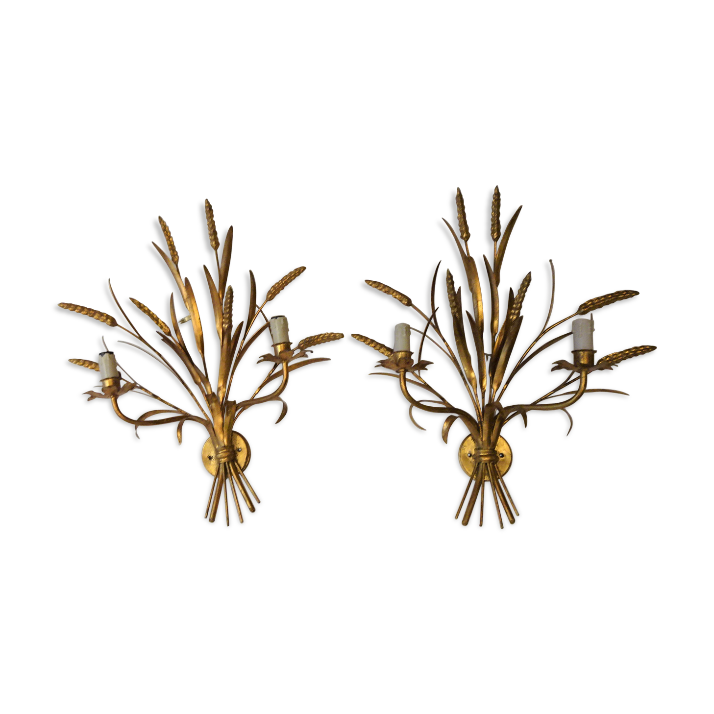 Pair sconces ears of wheat