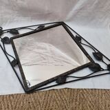 Art Nouveau black iron mirror