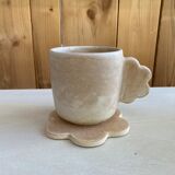 Tasse fleur avec coupelle - Vagabonde Création