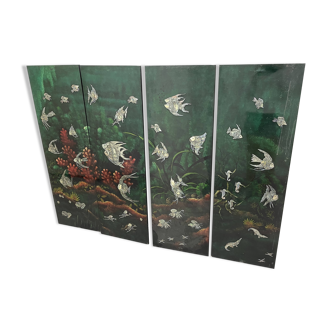 Set of 4 Japanese panels
