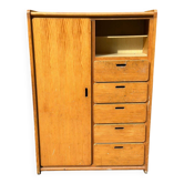 Scandinavian solid wood wardrobe chest from the 1980s.