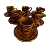 set de 6 tasses à café, vintage, Breton