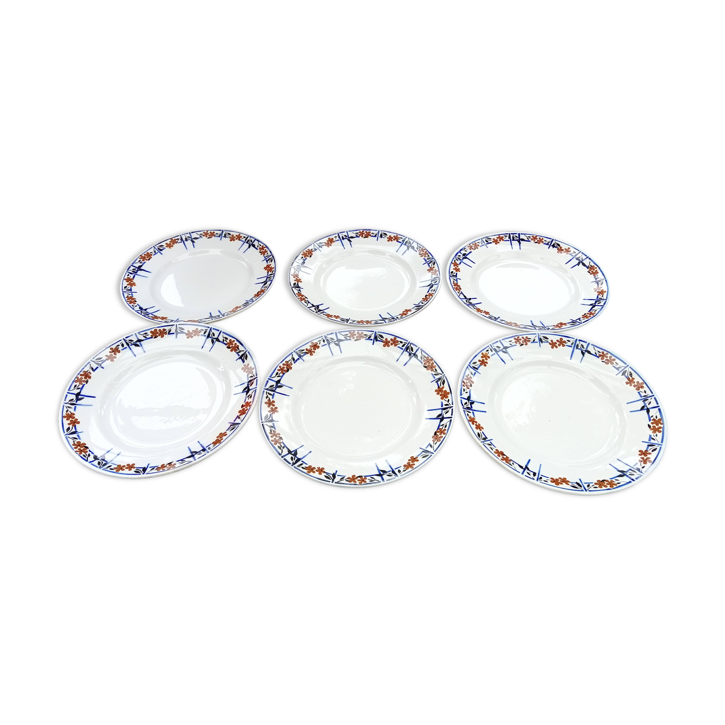 6 old Moulin des loups flat plates