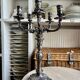 Flambeau, 6-light chandelier by Christofle in silver-plated metal, late 19th century.