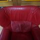 Vintage red leather Lounge Chair by Calia Italia, 1990s