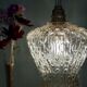 Suspension tulipe vintage en verre ambré