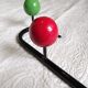 Vintage metal hook and 3 tricolor wooden hooks 40.5 cm