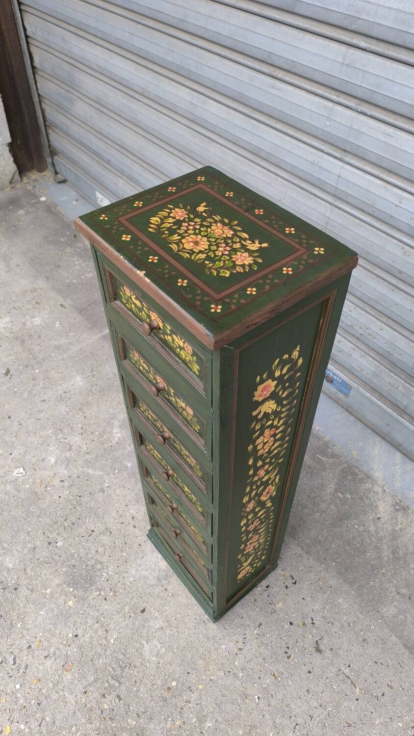 Hand-painted beechwood chest of drawers, 1950s