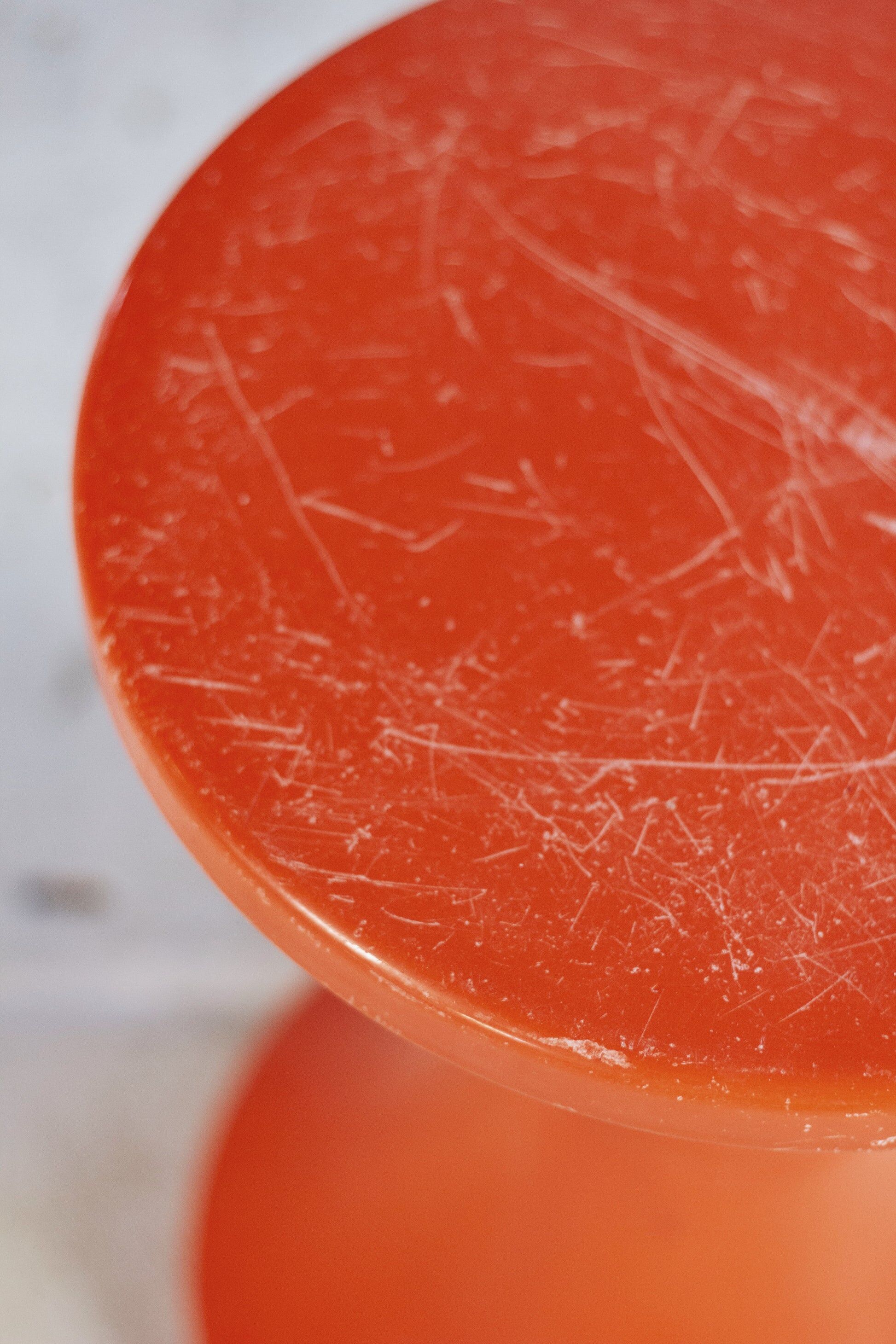 Dark orange Tam Tam stool by Henri Massonnet for Stamp, 1970