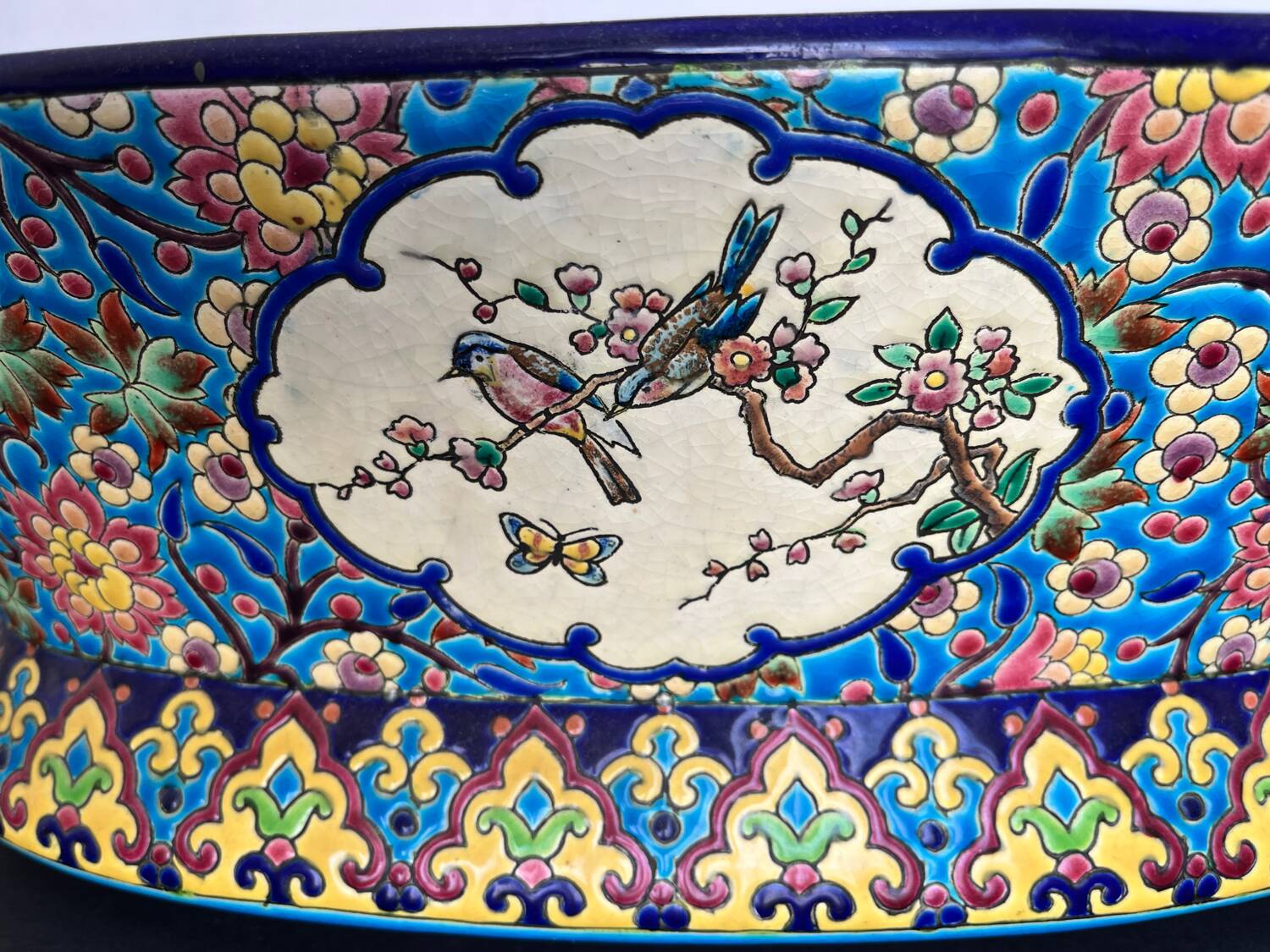 Longwy enamel planter