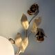 Vintage wall lamp in gold metal and white opaline