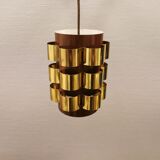 Danish hanging lamp from the 70s, in thin cut metal.