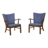 Chaises de salon des années 1940 par Tyge Hvass, modèle 1628 pour Fritz Hansen, Danemark