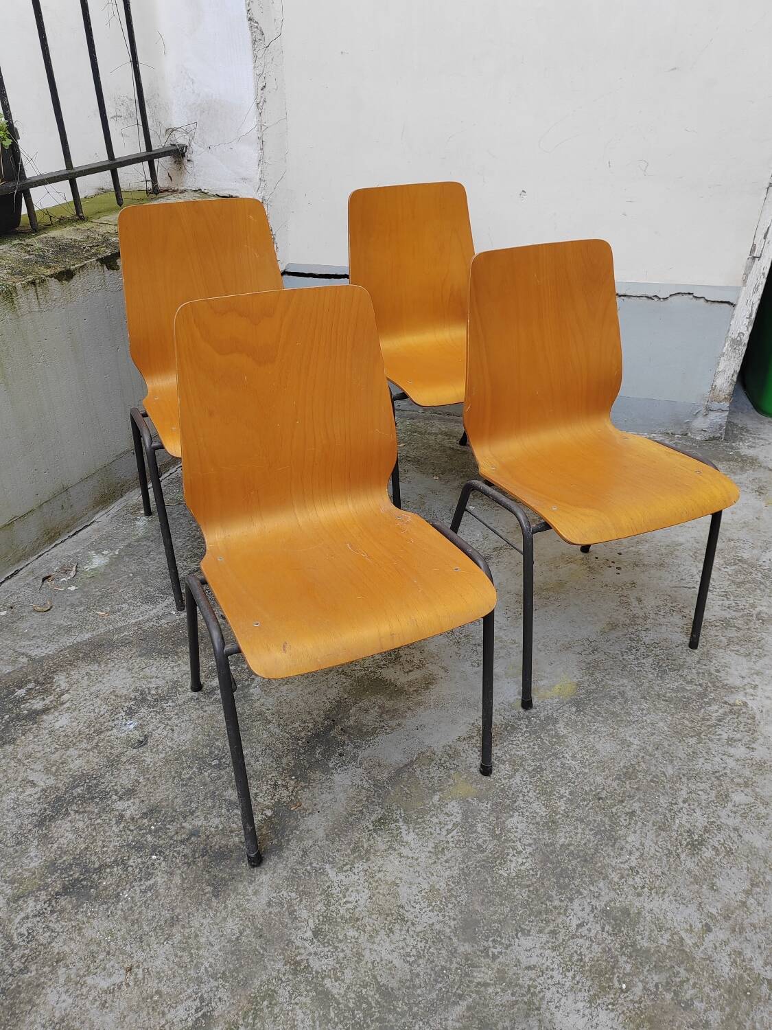 4 chaises vintage bois courbé