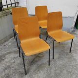 4 chaises vintage bois courbé