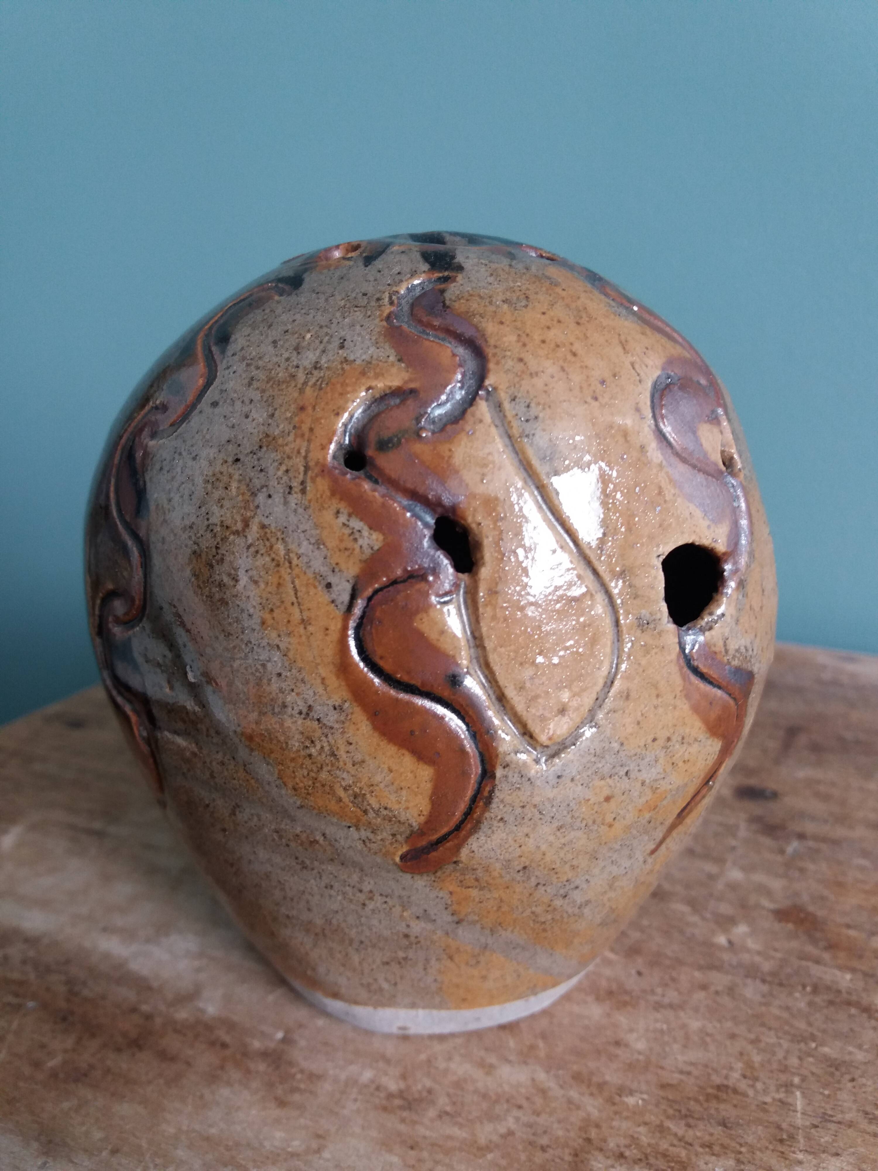 Signed flower spike vase