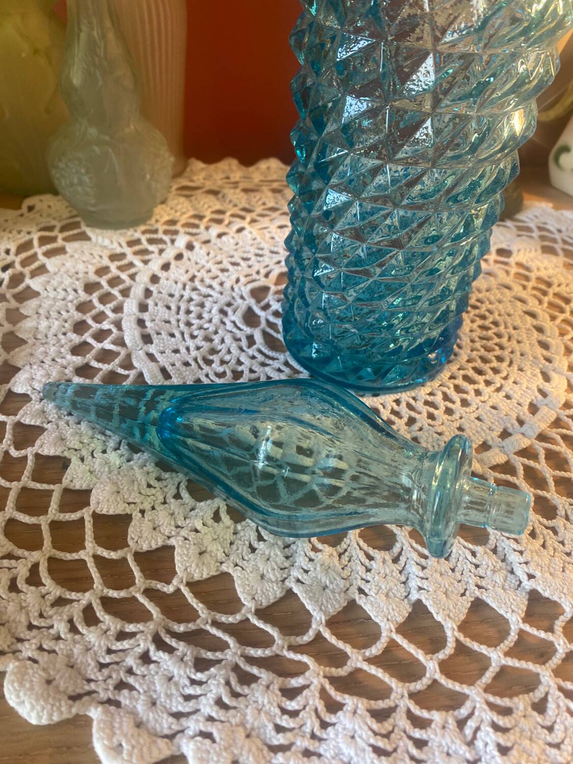 Large turquoise bottle