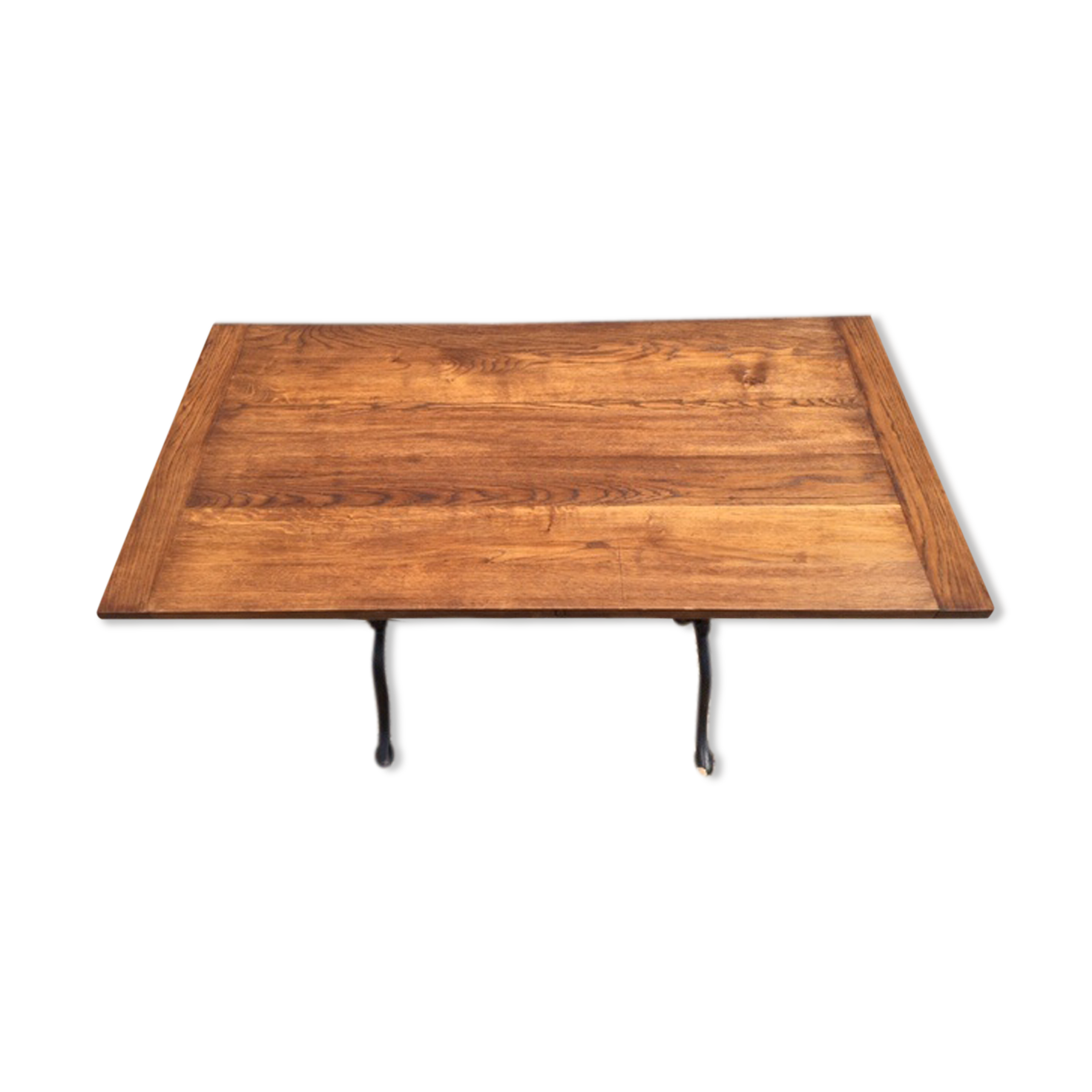 old bistro table foot cast oak plateau