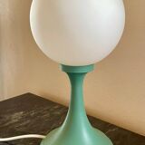 Vintage green opaline globe lamp