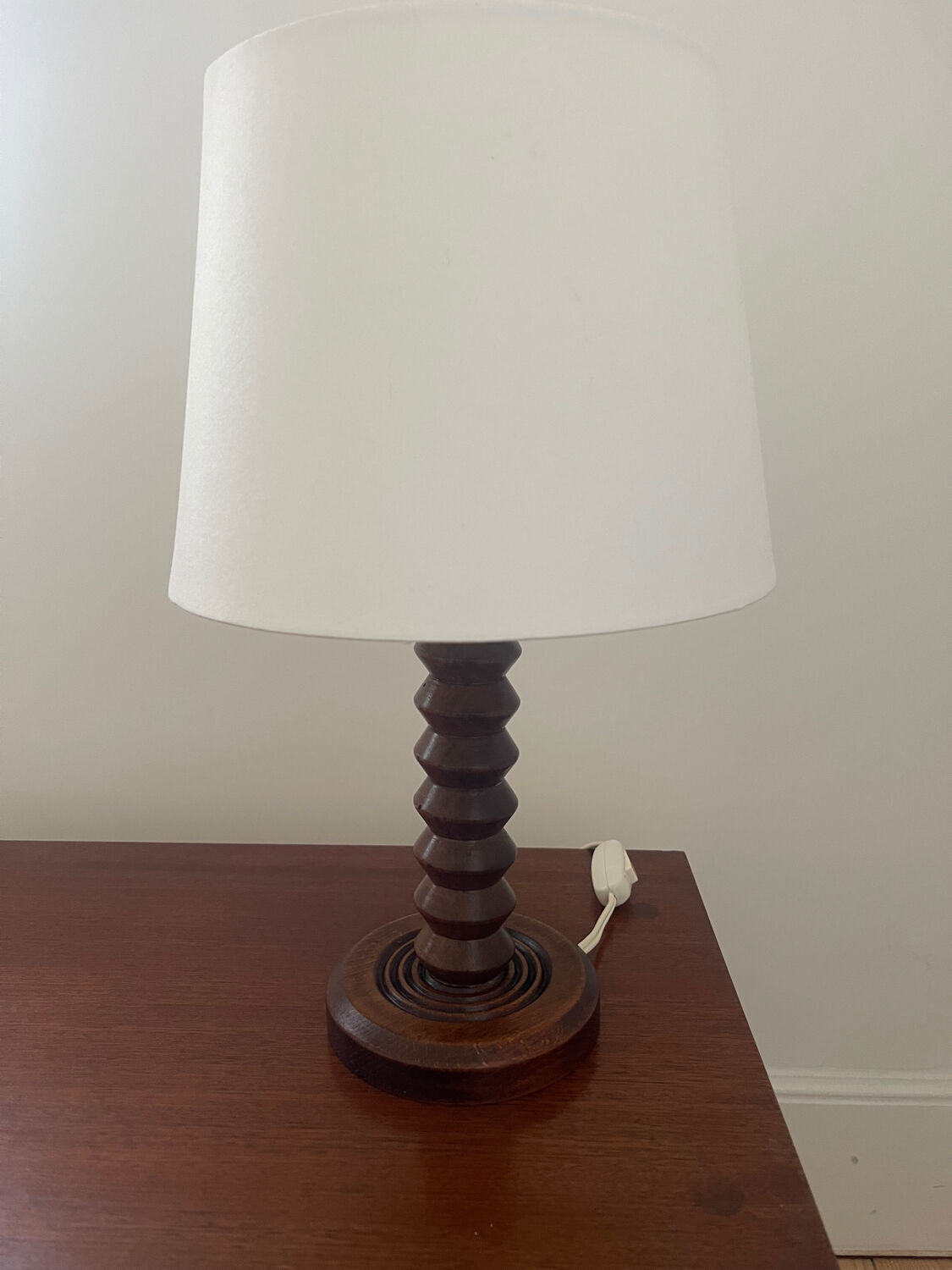Modernist turned wooden lamp