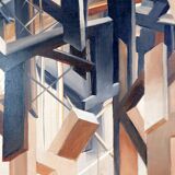 Alix Dufaux - Abstract Geometric painting 1967