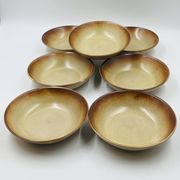 Lot 7 Assiettes Creuses en Grès Flammé 1970